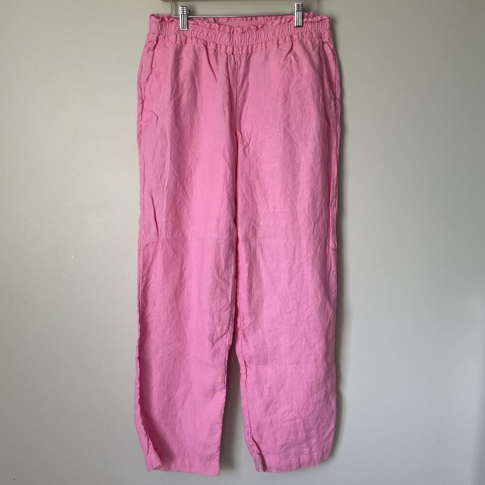 Linen Charter Club Luxury 100% Line Straight Leg Pants Pink Women's Size Medium